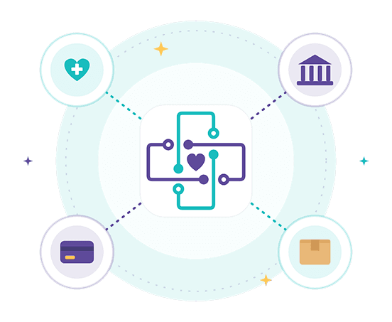 Connected healthcare, government, finance and logistics around digital technology